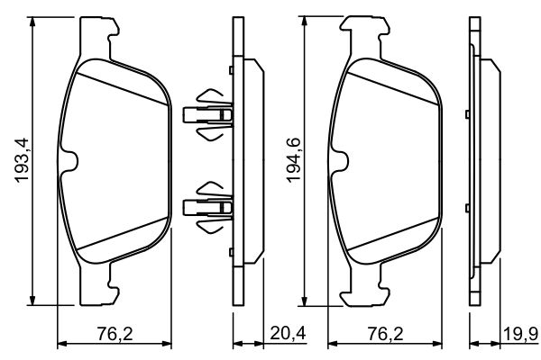 Brake Pad Set, disc brake - 0 986 494 305 BOSCH