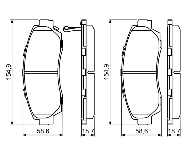 Brake Pad Set, disc brake - 0 986 494 308 BOSCH