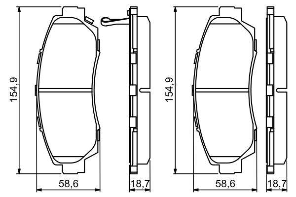 Brake Pad Set, disc brake - 0 986 494 308 BOSCH
