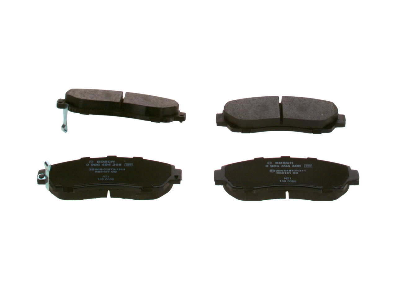 Brake Pad Set, disc brake - 0 986 494 308 BOSCH
