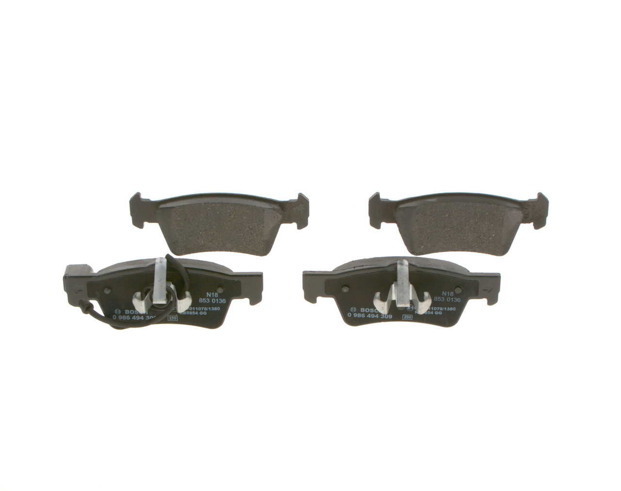 Brake Pad Set, disc brake - 0 986 494 309 BOSCH