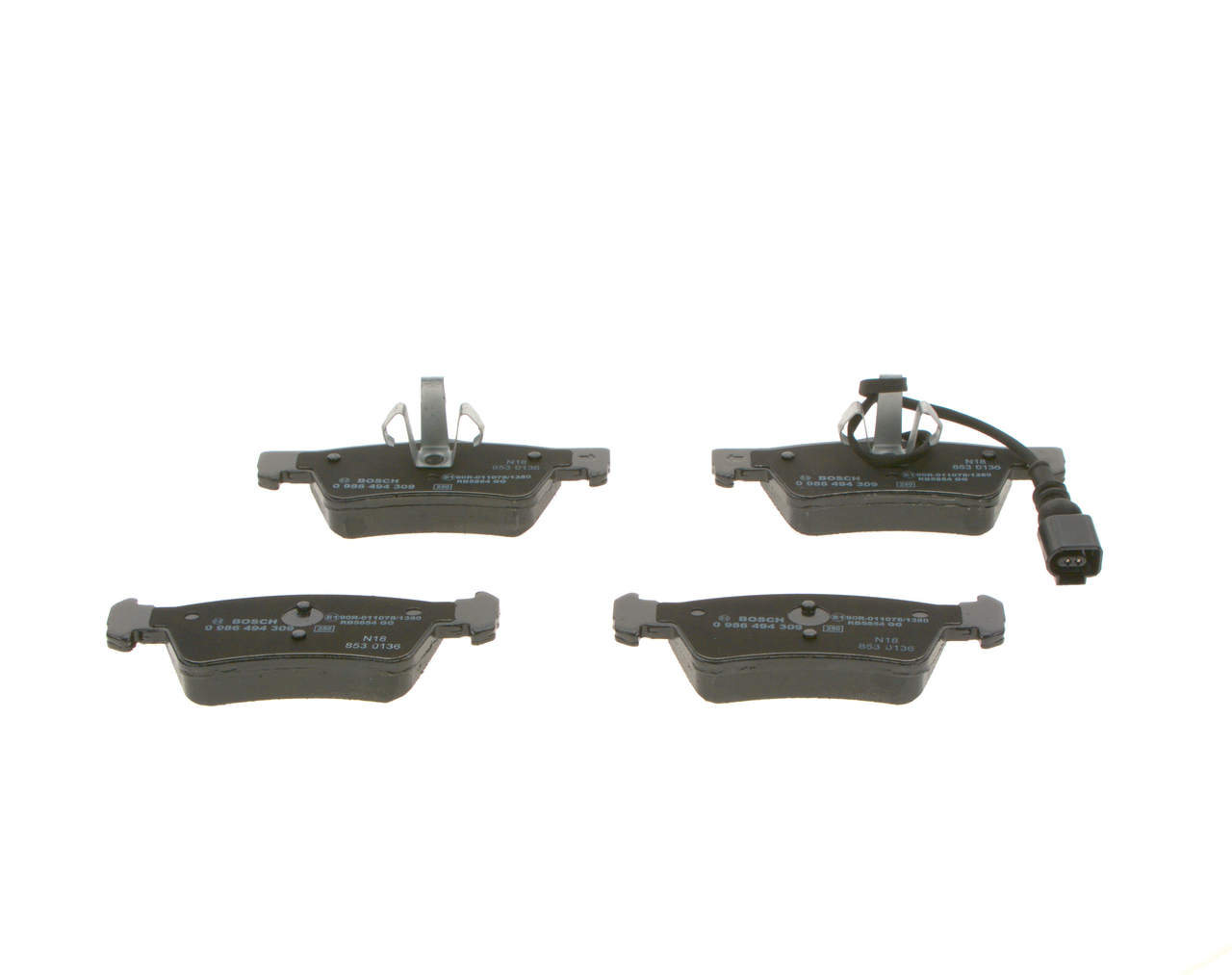Brake Pad Set, disc brake - 0 986 494 309 BOSCH