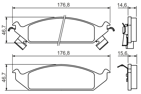 Brake Pad Set, disc brake - 0 986 494 313 BOSCH