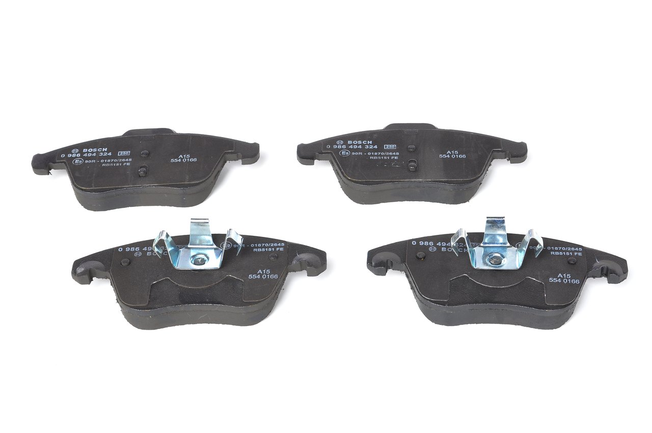 Комплект тормозных колодок, дисковый тормоз - 0 986 494 324 BOSCH