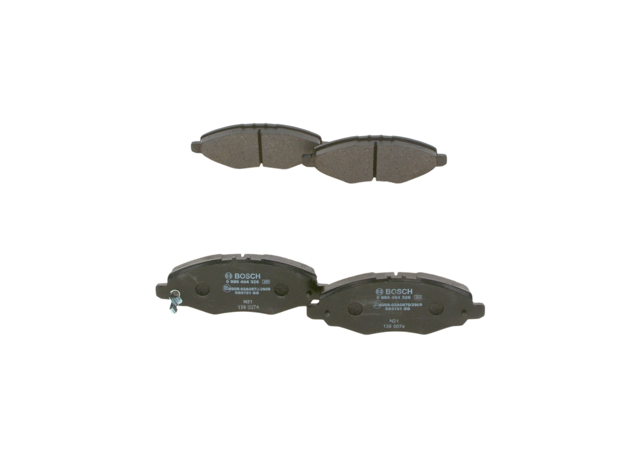 Kit pastiglie freno, Freno a disco - 0 986 494 326 BOSCH