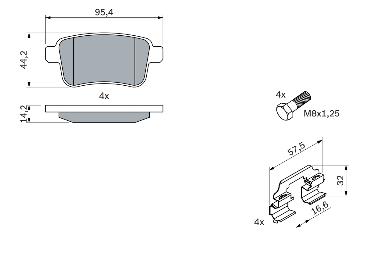 Brake Pad Set, disc brake - 0 986 494 331 BOSCH