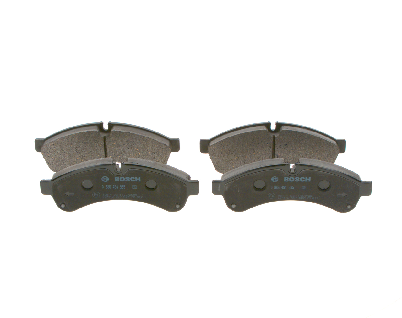 Комплект тормозных колодок, дисковый тормоз - 0 986 494 335 BOSCH