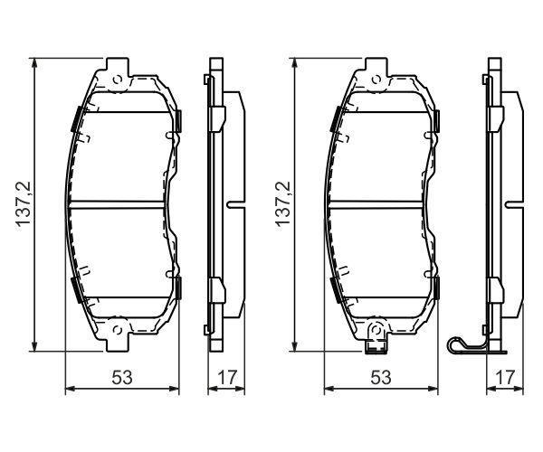 Brake Pad Set, disc brake - 0 986 494 337 BOSCH
