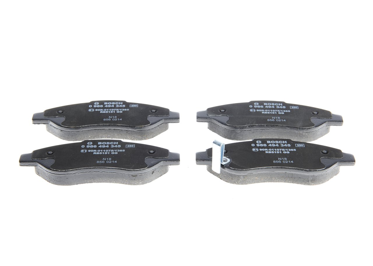 Brake Pad Set, disc brake - 0 986 494 345 BOSCH