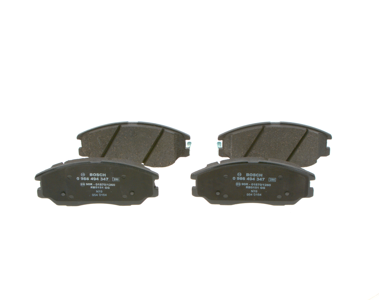 Комплект тормозных колодок, дисковый тормоз - 0 986 494 347 BOSCH