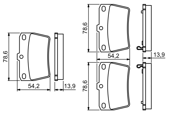 Brake Pad Set, disc brake - 0 986 494 350 BOSCH