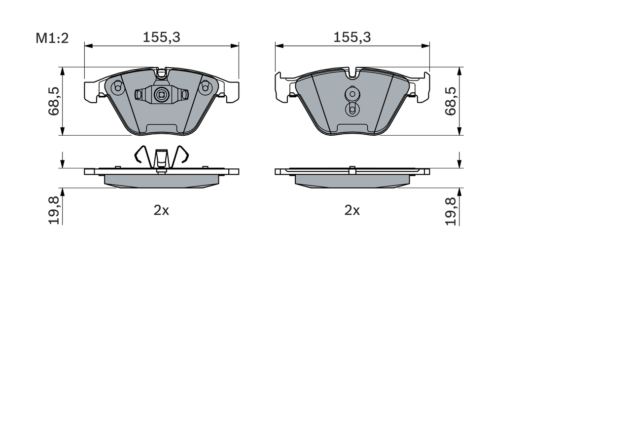 Brake Pad Set, disc brake - 0 986 494 354 BOSCH