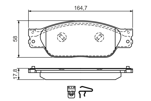 Brake Pad Set, disc brake - 0 986 494 355 BOSCH
