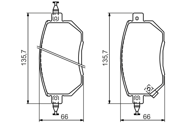 Brake Pad Set, disc brake - 0 986 494 366 BOSCH