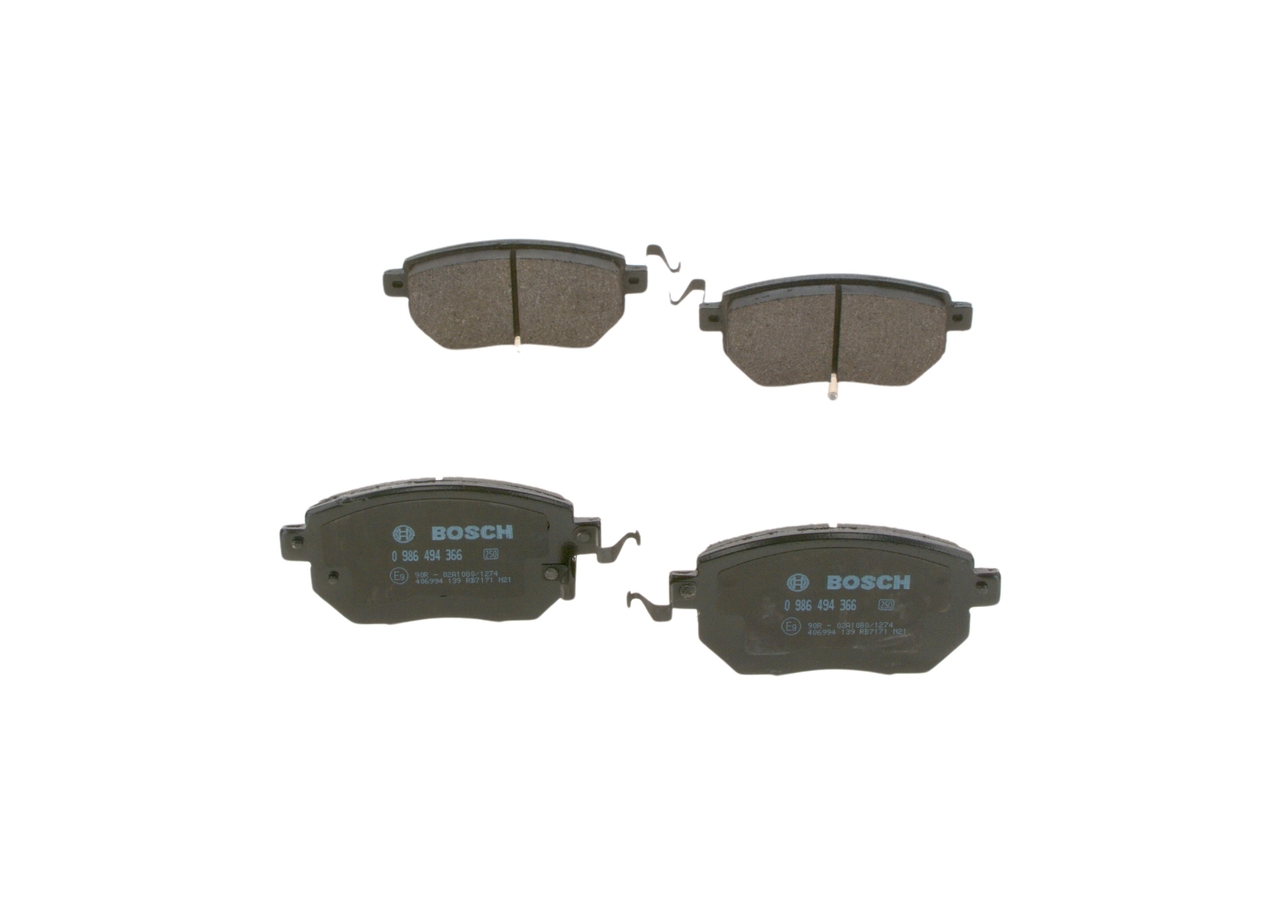 Brake Pad Set, disc brake - 0 986 494 366 BOSCH