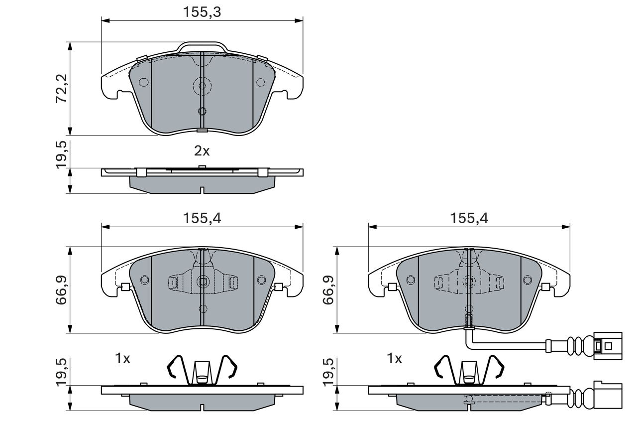 Brake Pad Set, disc brake - 0 986 494 372 BOSCH