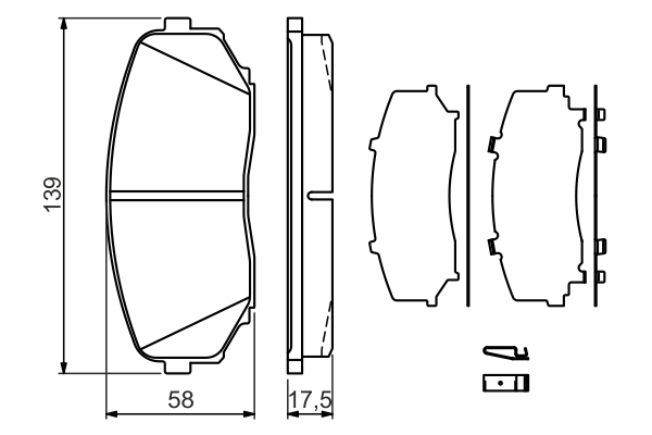 Brake Pad Set, disc brake - 0 986 494 375 BOSCH