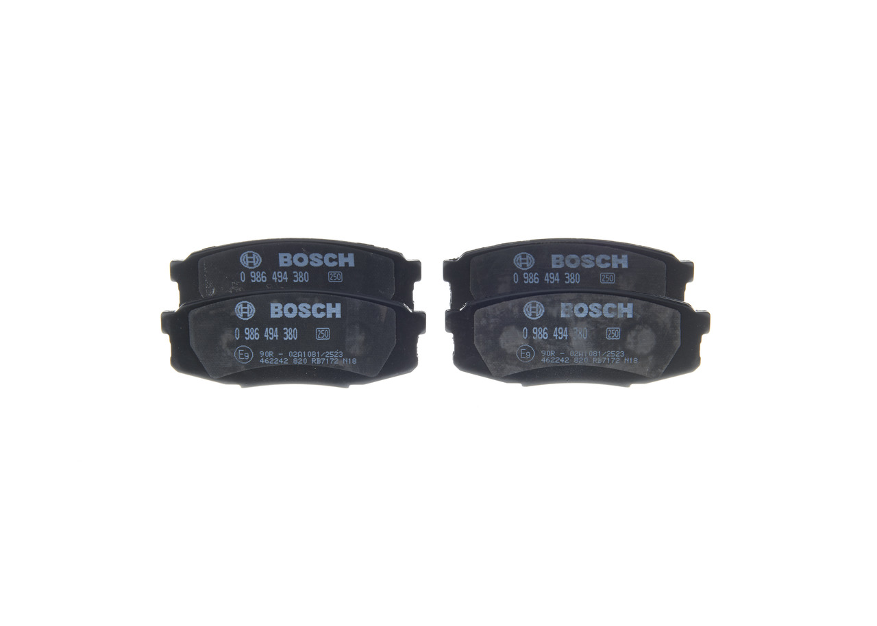 stabdžių trinkelių rinkinys, diskinis stabdys - 0 986 494 380 BOSCH