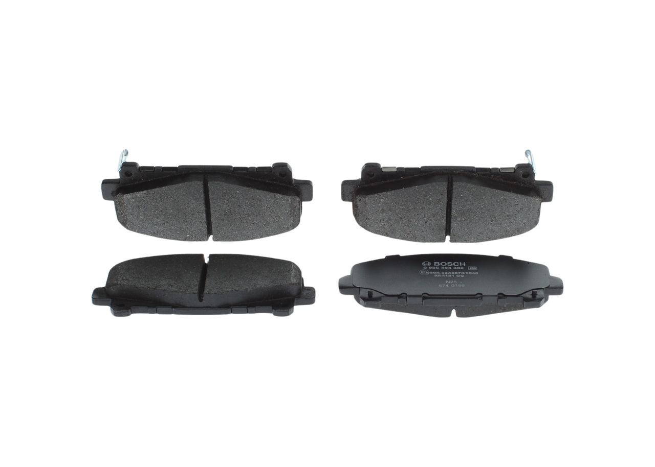 Brake Pad Set, disc brake - 0 986 494 382 BOSCH