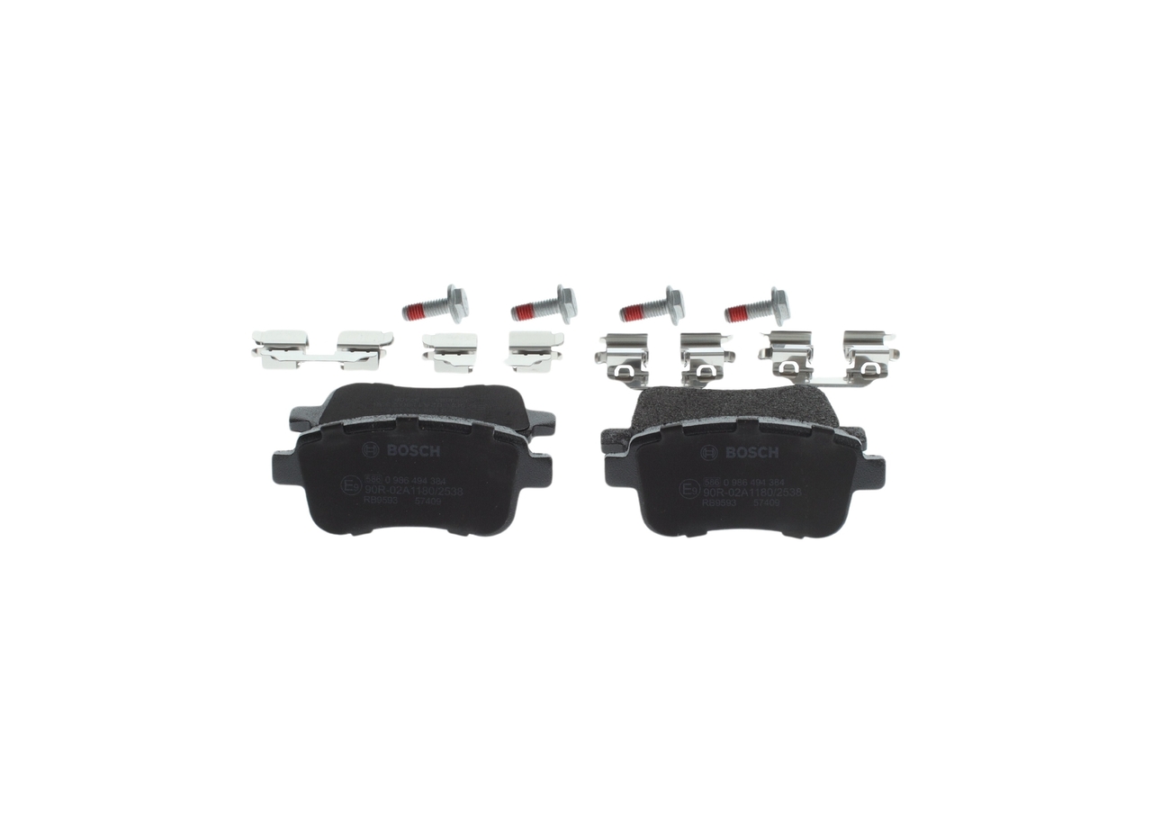 Brake Pad Set, disc brake - 0 986 494 384 BOSCH