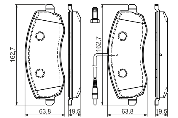 Brake Pad Set, disc brake - 0 986 494 385 BOSCH