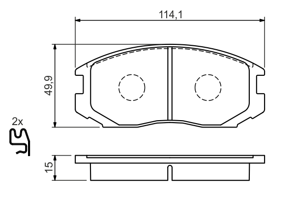 Brake Pad Set, disc brake - 0 986 494 397 BOSCH