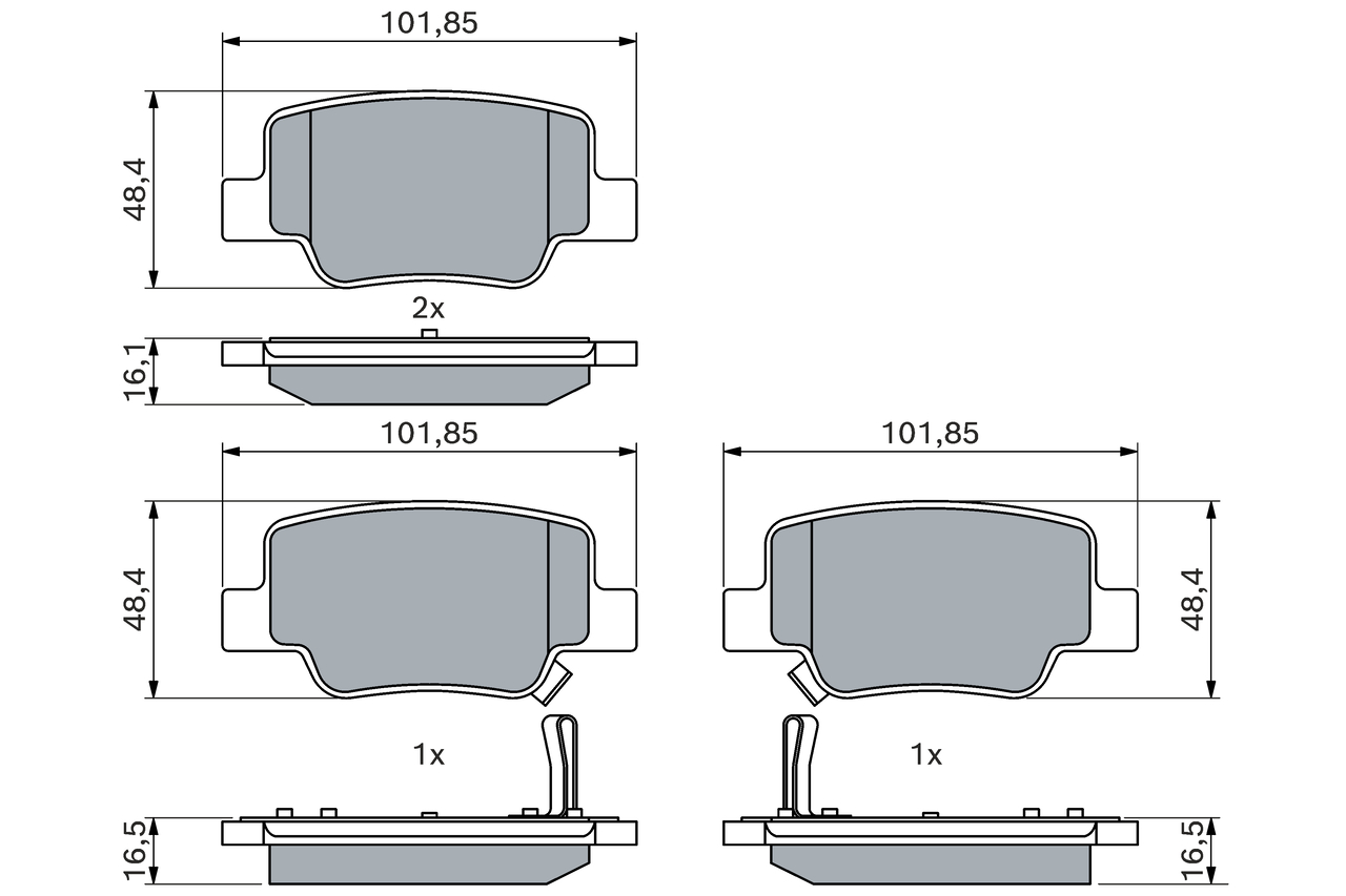Brake Pad Set, disc brake - 0 986 494 404 BOSCH
