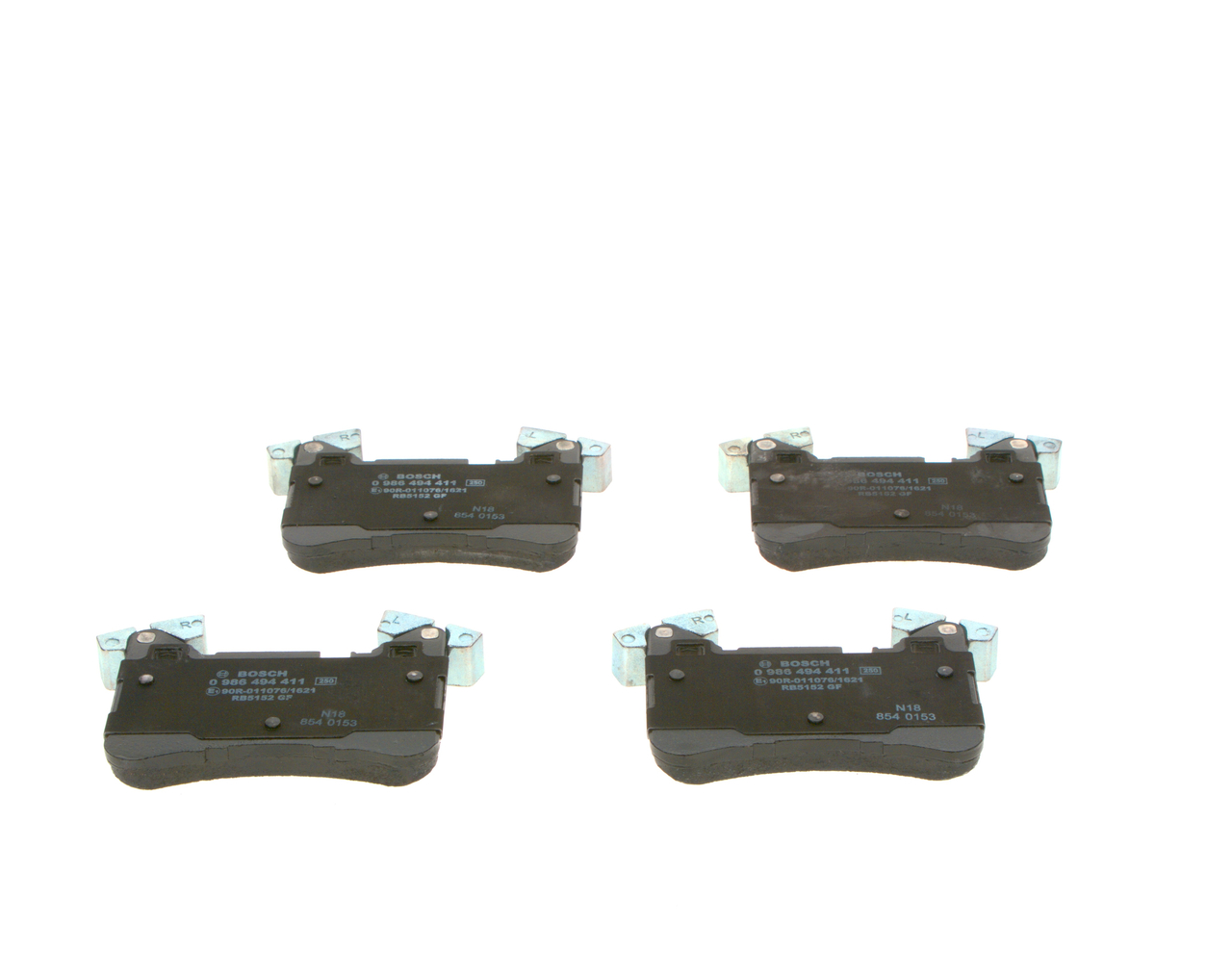 Brake Pad Set, disc brake - 0 986 494 411 BOSCH
