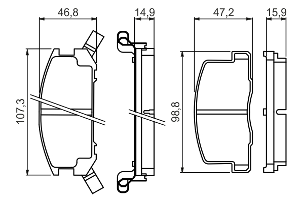 Brake Pad Set, disc brake - 0 986 494 412 BOSCH