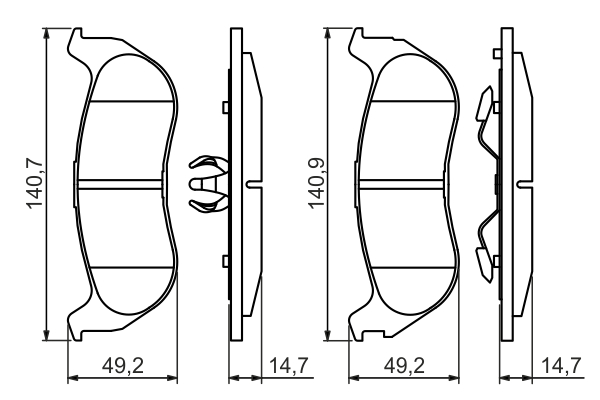 Brake Pad Set, disc brake - 0 986 494 419 BOSCH