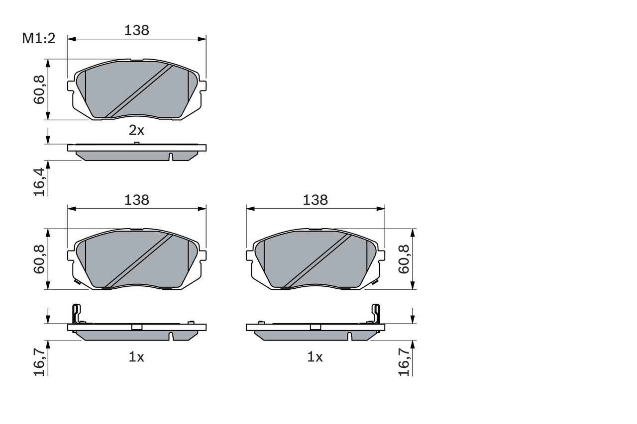 Brake Pad Set, disc brake - 0 986 494 422 BOSCH