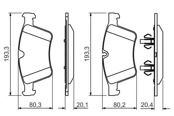 Brake Pad Set, disc brake - 0 986 494 427 BOSCH
