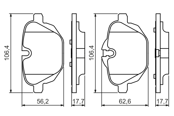 Brake Pad Set, disc brake - 0 986 494 432 BOSCH