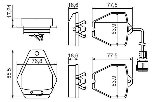 Brake Pad Set, disc brake - 0 986 494 436 BOSCH