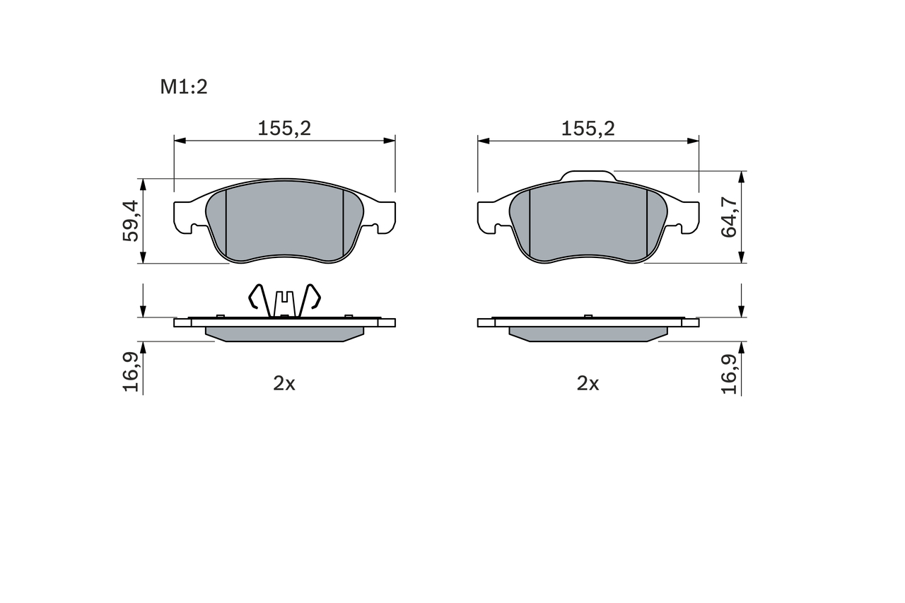 Brake Pad Set, disc brake - 0 986 494 441 BOSCH