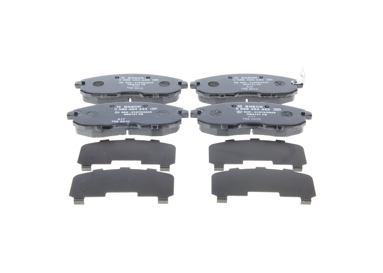 Brake Pad Set, disc brake - 0 986 494 443 BOSCH