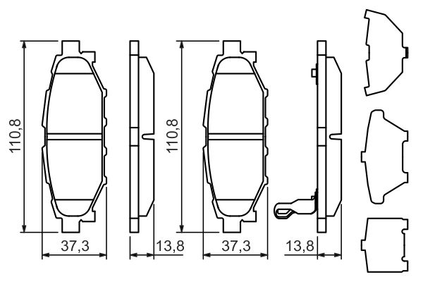 Brake Pad Set, disc brake - 0 986 494 444 BOSCH