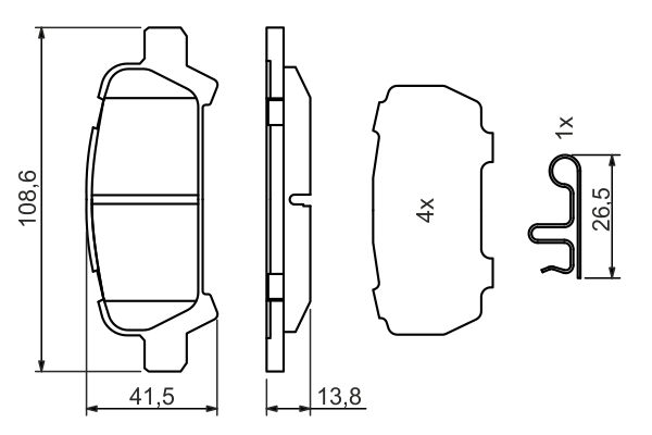 Brake Pad Set, disc brake - 0 986 494 445 BOSCH