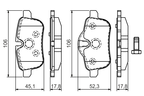 Brake Pad Set, disc brake - 0 986 494 450 BOSCH