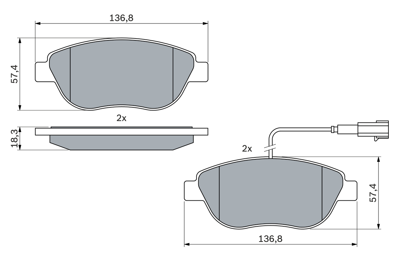 Brake Pad Set, disc brake - 0 986 494 464 BOSCH