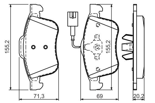 Brake Pad Set, disc brake - 0 986 494 465 BOSCH