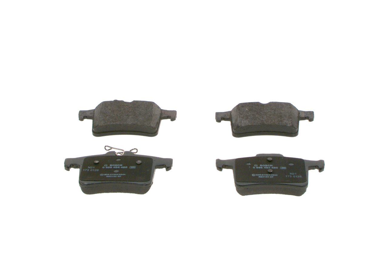 stabdžių trinkelių rinkinys, diskinis stabdys - 0 986 494 480 BOSCH