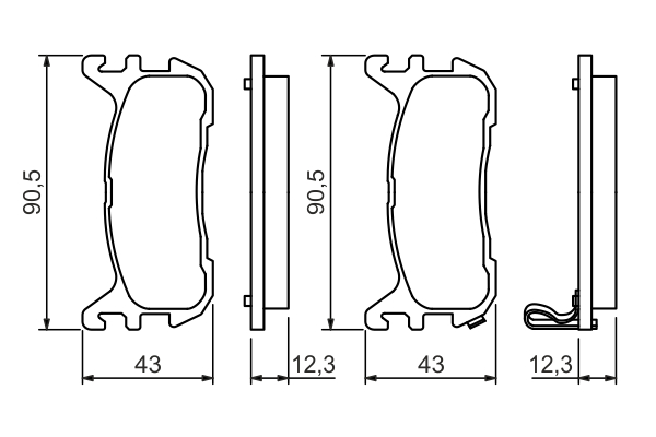 Brake Pad Set, disc brake - 0 986 494 482 BOSCH