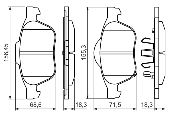 Brake Pad Set, disc brake - 0 986 494 485 BOSCH