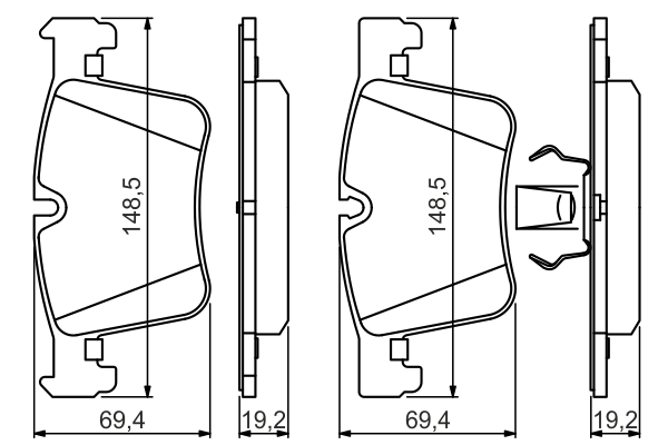 Brake Pad Set, disc brake - 0 986 494 487 BOSCH