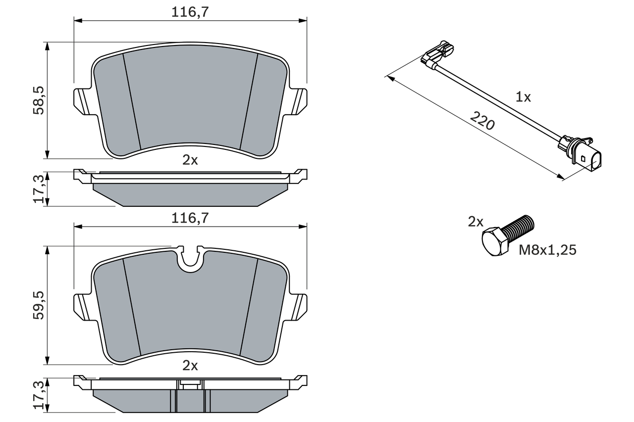 Brake Pad Set, disc brake - 0 986 494 488 BOSCH