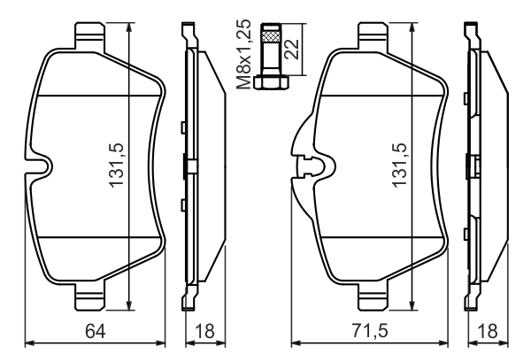 Brake Pad Set, disc brake - 0 986 494 489 BOSCH