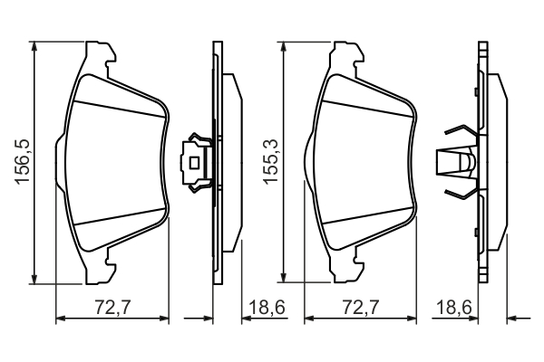 Brake Pad Set, disc brake - 0 986 494 492 BOSCH