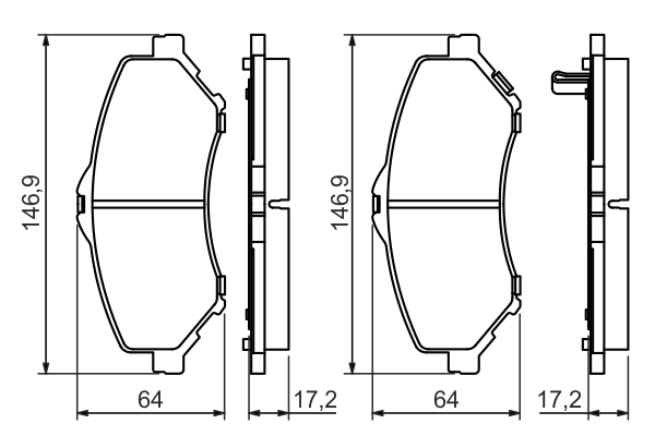 Brake Pad Set, disc brake - 0 986 494 493 BOSCH