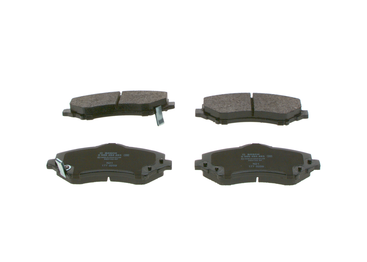 Комплект тормозных колодок, дисковый тормоз - 0 986 494 493 BOSCH